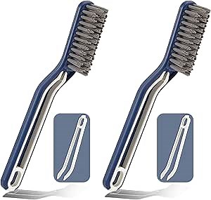 Hard Bristled Crevice Cleaning Brush - 2 Pack Crevice Cleaning Brush, Multifunctional Gap Cleaning Tool with Clip for Households, Kitchens, Sinks, Bathrooms, Windows, Vehicles, Faucets, Floor Gaps