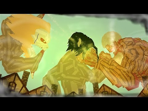 Attack Titan and Beast Titan vs Armored Titan, Jaw Titan, Cart Titan In People Playground