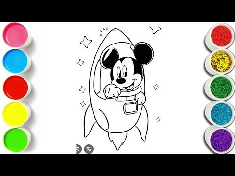 How to draw Mickey Mouse Easy Step by Step Drawing lessons for kids and toddlers let's draw together