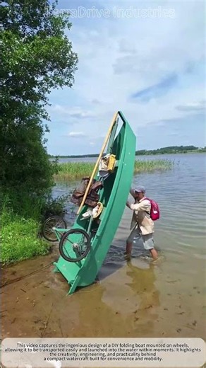 Genius DIY Folding Boat on Wheels Launches Instantly!