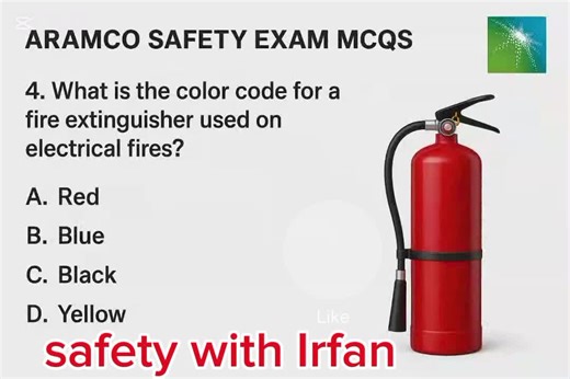 part 2 Aramco Safety Exam MCQs colours coding of Fire extinguisher #pppppppppppppppp #vi #safety