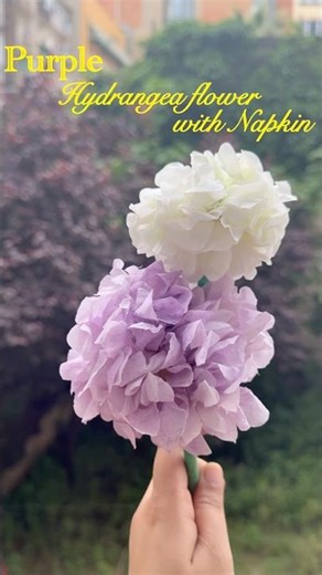 How to Make Hydrangea Flower with Napkin / DIY Flower making ideas #diy #shorts #flowers
