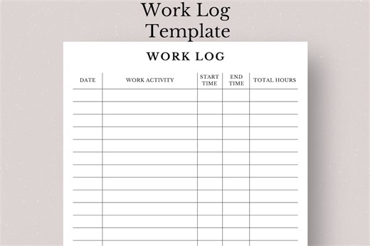 Employee Work Log Template, Business Timesheet (PDF) - Etsy