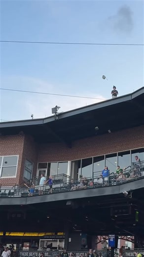 Mission accomplished. Toy Story Night level unlocked: Army Men parachuting in with prizes. Thanks for being a part of this new promotion. @milbpromos @milb | Columbia Fireflies