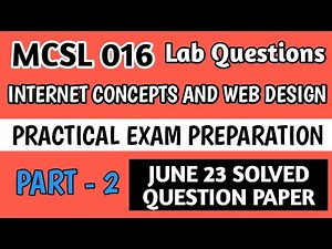 P2 - MCSL 016 Practical Exam | Mcsl 016 Lab Question Paper Solution | Mcsl 16 Viva Important Ques.