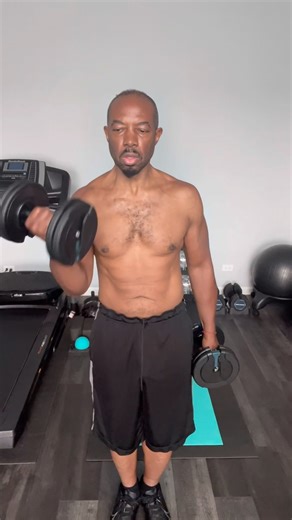 Curls with cross lateral raise