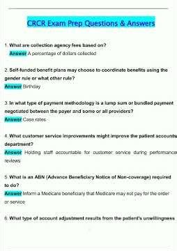 CRCR Exam Prep Latest 2025 2026 Update Questions and Verified Answers 100 Correct Grade A577