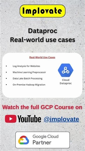 Dataproc Real-World Use Cases 🌍 | Big Data Applications | Google Cloud #implovate #gcp #learngcp