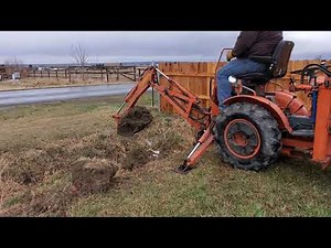 Clearing and Prepping Ditch with Kubota B7100 and backhoe attachment