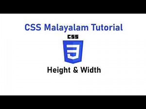 6. Height & Width | CSS Malayalam Tutorial