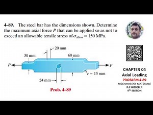 4-89 | Axial Force P Calculation Made Easy for Engineers | Mechanics of materials RC Hibbeler
