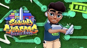 The Subway Surfers World Tour is taking it back to sunny Buenos Aires! ☀️ Bruno, one of the new #Rivals appears on the scene ready to take on Yutani in a battle of tech! Be sure to grab his Future Wave Board too! 🔋 | Subway Surfers