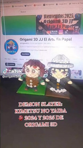 Tanjiro Kamado 💚🖤 Y Muzan Kibutsuji 🦇🖤 Origami 3D #demonslayer #kimetsunoyaiba 👍🍀