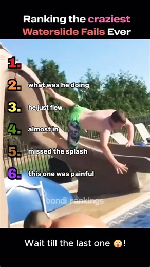 Ranking the CRAZIEST Water Slide FAILS ever! #ranking #waterslide #fail #shorts