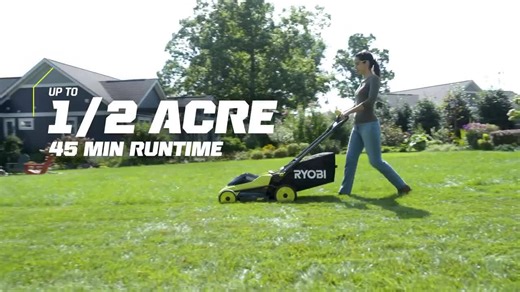 RYOBI 40V HP Brushless 20" Cordless Electric Walk Behind Self-Propelled Mower w/ 17" String Trimmer, 6.0 Ah Battery & Charger RY40HPLM07K-RY40HPST02B