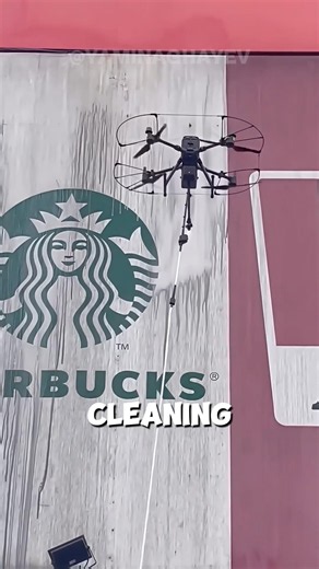 This Drone Cleans Building In Minutes😳 #businessideas #pressurewashing #facadecleaning #usashorts