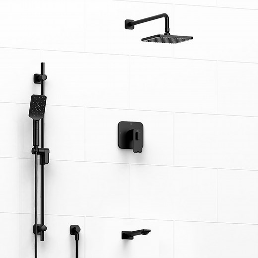 Riobel Kit1345EQBK - Equinox, 3 Way Shower Kit, in Black - Amati Canada
