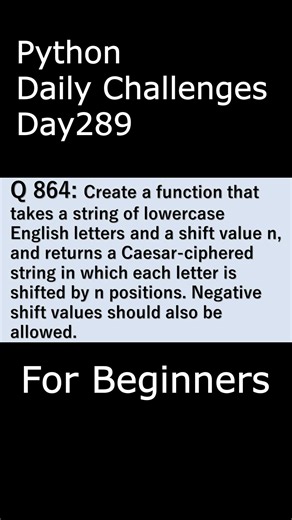 Python Daily Challenges Day289 For Beginners #programming #python #beginnersstitch
