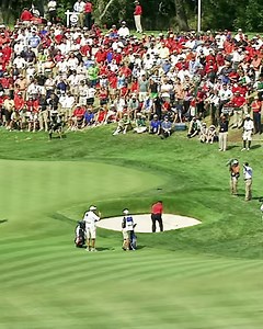 And the crowd goes wild at Valhalla! 🙌 Boo Weekley holes out for Eagle at the 2008 Ryder Cup. #TopShotTuesday | Ryder Cup USA