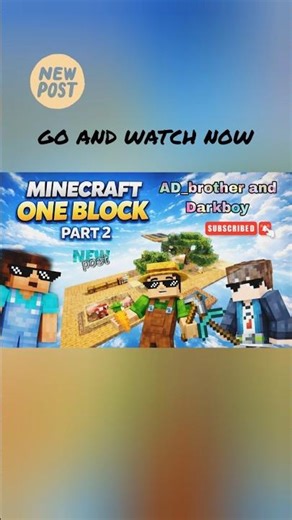 one block part 2 uploaded go and watch now #minecraft