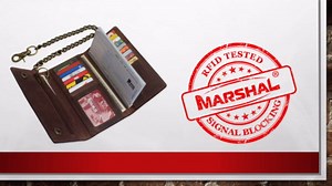 Men's RFID Signal Blocking Biker's Vintage Brown Leather Long Tri-fold Chain Checkbook Card ID Wallet (Brown)