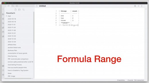 Using Excel-like Formulas In Obsidian - Advanced Tables Plugin