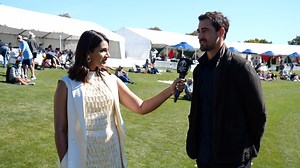 There in time for the #CWC22 final! Mitchell Starc catches up with Sanjana Ganesan as he watches Alyssa Healy and the Australian team fight for the trophy 🏆 | ICC - International Cricket Council