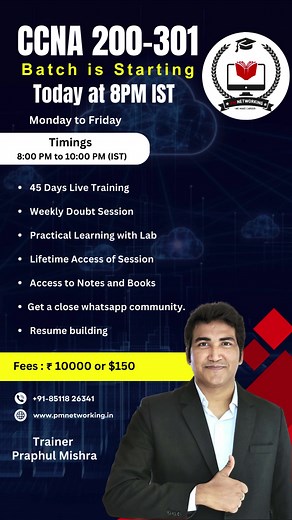 CCNA 200-301 Live Batch Starting Today at 8PM IST. | PM Networking