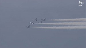 Thunderbirds, bombers, fighter jets fly over city of Boston on Fourth of July