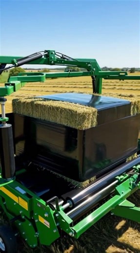 Modern Hay Bale Wrapping Machine in Action | American Farming Technology 🇺🇸