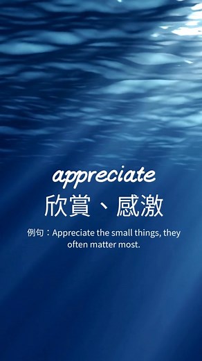 appreciate（動詞） 意思：欣賞、感激 📖 Appreciate the small things, they often matter most. （欣賞細微的事，佢地往往最重要。） 💭【心語】 「唔使大鑼大鼓，細節入面都有溫度。」 👉 今日你想感激邊個？ #曼城早晨 #每日一字 #appreciate | 曼城早晨