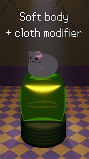 Soft body jelly cube simulation v2 #blender3d #3danimation #funny #simulation #jellycube #learning