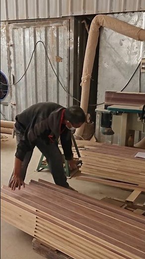 The process of grinding wood - good machinery helps to work