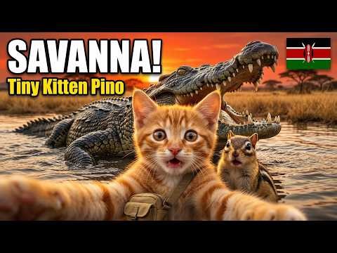 Tiny Kitten Pino Says Goodbye to Africa 🌅