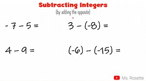 Basic Math: Subtracting Integers Please share this video to your friends! 😍 This might help them in their MATH LESSONS! Subscribe/ Follow for more FREE MATH TUTORIALS YouTube: https://www.youtube.com/c/MsRosette?sub_confirmation=1 TikTok: https://www.tiktok.com/@mathlove.rre Facebook: https://www.facebook.com/mathlove.rre | Math Love