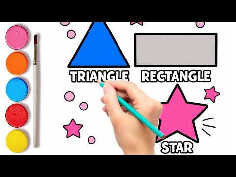 Learn Shapes & Colors for Kids 🎨 Triangle Rectangle Star Coloring | Easy Drawing Video