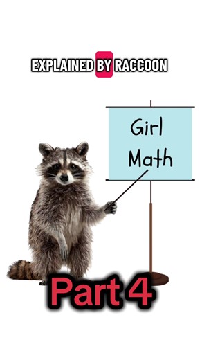 Girl math explained by raccoon part 4 #girlmath #fyp #foryou | girl math