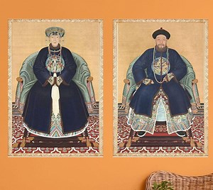 Chinese Emperor and His Wife Portraits, Chinese Ancestors, HD Digital Download, Huge Chinese Art Prints, Antique Home Decor Qing Dynasty - Etsy