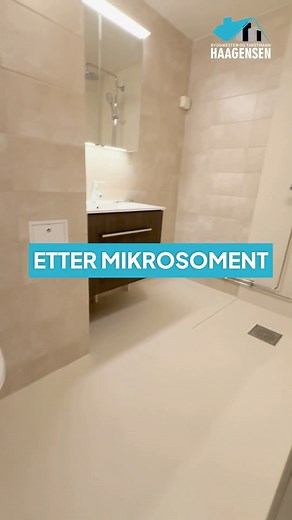 ✨ Fra tradisjonelle fliser til et stilrent og moderne mikrosomentbad! ✨ Se hvordan vi hos Byggmester og Takstmann Haagensen forvandlet dette badet. Med nøye planlegging og presist håndverk har vi skapt et sømløst og minimalistisk uttrykk som både er vakkert og funksjonelt. 👍😍 Mikrosoment er ikke bare estetisk tiltalende, men også utrolig slitesterkt og vanntett – perfekt for et bad som skal vare. Legg merke til den elegante dusjveggen som fullender det moderne designet! 🚿 Er du klar for å gi 