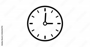 clock face animation video 4k. watch time arrows spinning turning. 24h hours