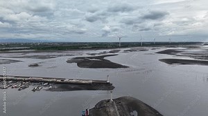 Coastal scenery, coastal areas, drone aerial photography, estuaries, seaside, clouds and sky, coastal ecology,