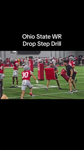 Ohio State WR Drop Step Drill #footballdrills #widereceiver #widereceiverdrills #wrdrills