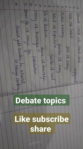 Debate topics for conversation in English