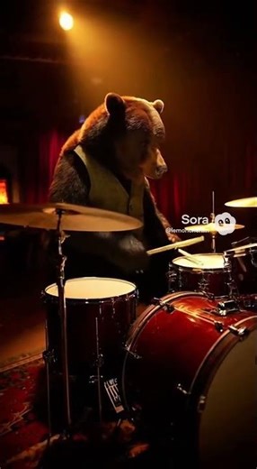 Bear Drummer Takes the Stage! 🐻🎷 This Jazz Solo Will Blow Your Mind! 🤯🎶