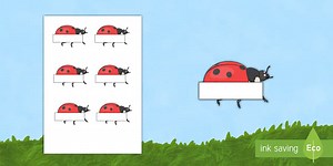 Ladybird Themed Editable Self-Registration Labels