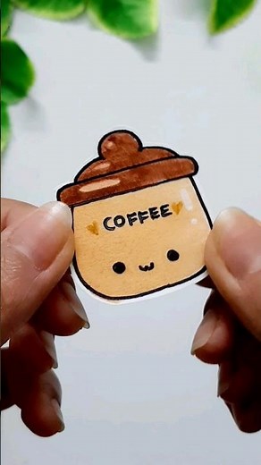 😱Diy Cutest Coffee Stickers #shorts ‪@meowart15‬