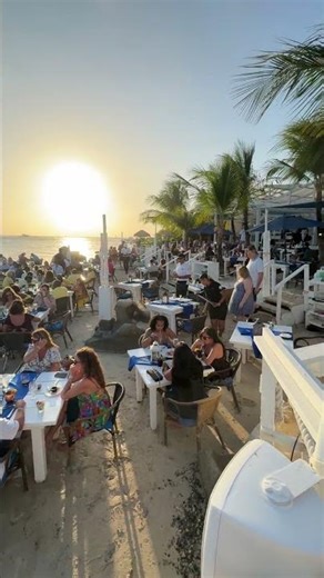 Fishbone restaurant has the best vibes 🌴 #arubarestaurant #beachsunset #diningexperience