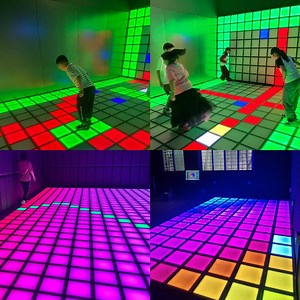[Hot Item] Internet Super Hot Indoor Interactive Game LED Light Jumping Grid LED Floor Tile Light LED Interactive Floor Tile Screen
