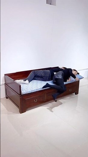 part331#This Hidden Sofa Expands Into a King-Size Bed! 🤯 Solid Wood Transformation #Shorts
