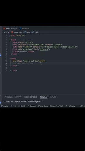 Zoom in zoom out animation - HTML CSS